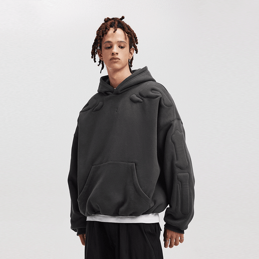 JEEZ WEAR SKELETON EMBOSSING HOODIE